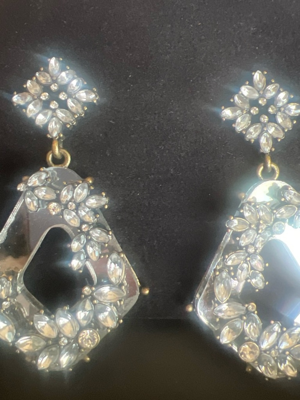 BaubleBar Cinderella Mirrored Crystal Statement Earrings